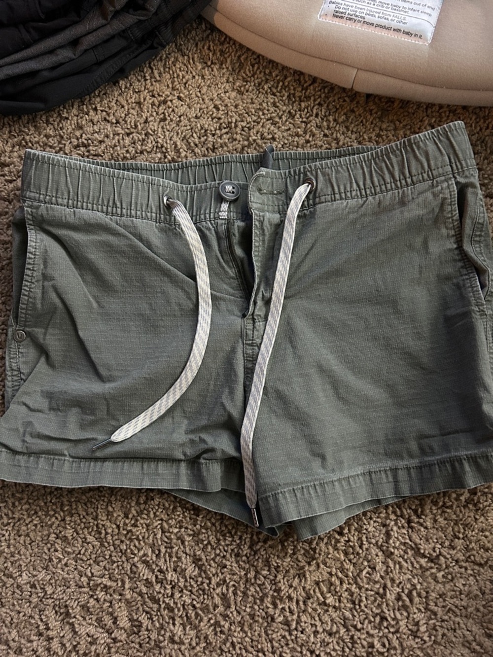 Vuori Olive Green Drawstring Athletic Shorts